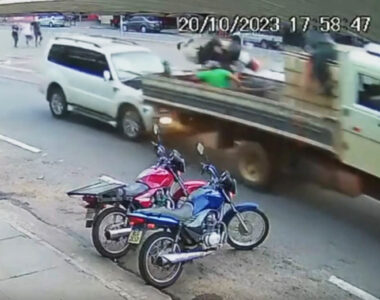 Read more about the article Crash Sent Biker Pair Flying Through The Air And Onto Lorry Trailer