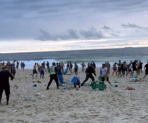 Armed Police Take On Rioting Football Thugs On Brazil’s Famous Beach