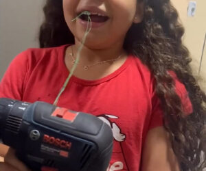 Mum Rips Out Daughter’s Wonky Tooth With DIY Drill
