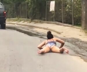 Girl Falls Flat On Face Twerking On Moving Car Roof